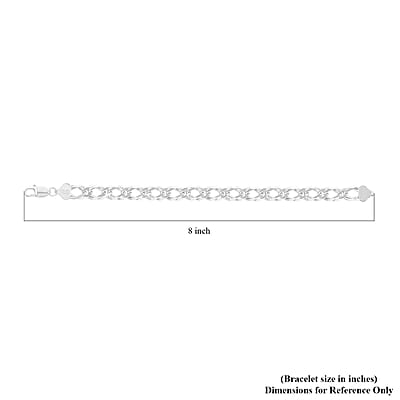 Italian Sterling Silver Rombo Chain Bracelet (8.00 In) 17.75 Grams