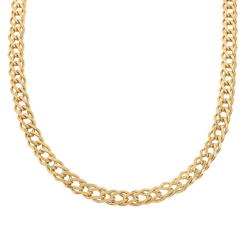 Italian Rombo Chain Necklace in 14K Yellow Gold Over Sterling Silver 20 Inches 44.10 Grams
