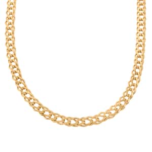 Italian 14K Yellow Gold Over Sterling Silver Rombo Chain Necklace 20 Inches 44.10 Grams