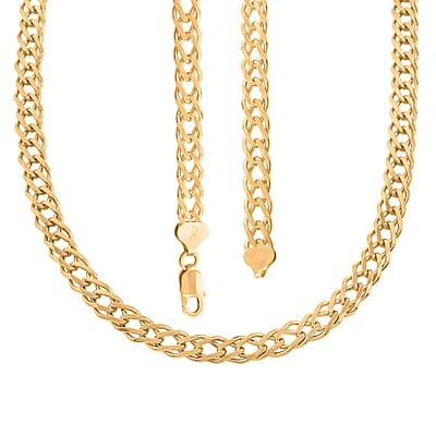 Italian Rombo Chain Necklace in 14K Yellow Gold Over Sterling Silver 20 Inches 44.10 Grams