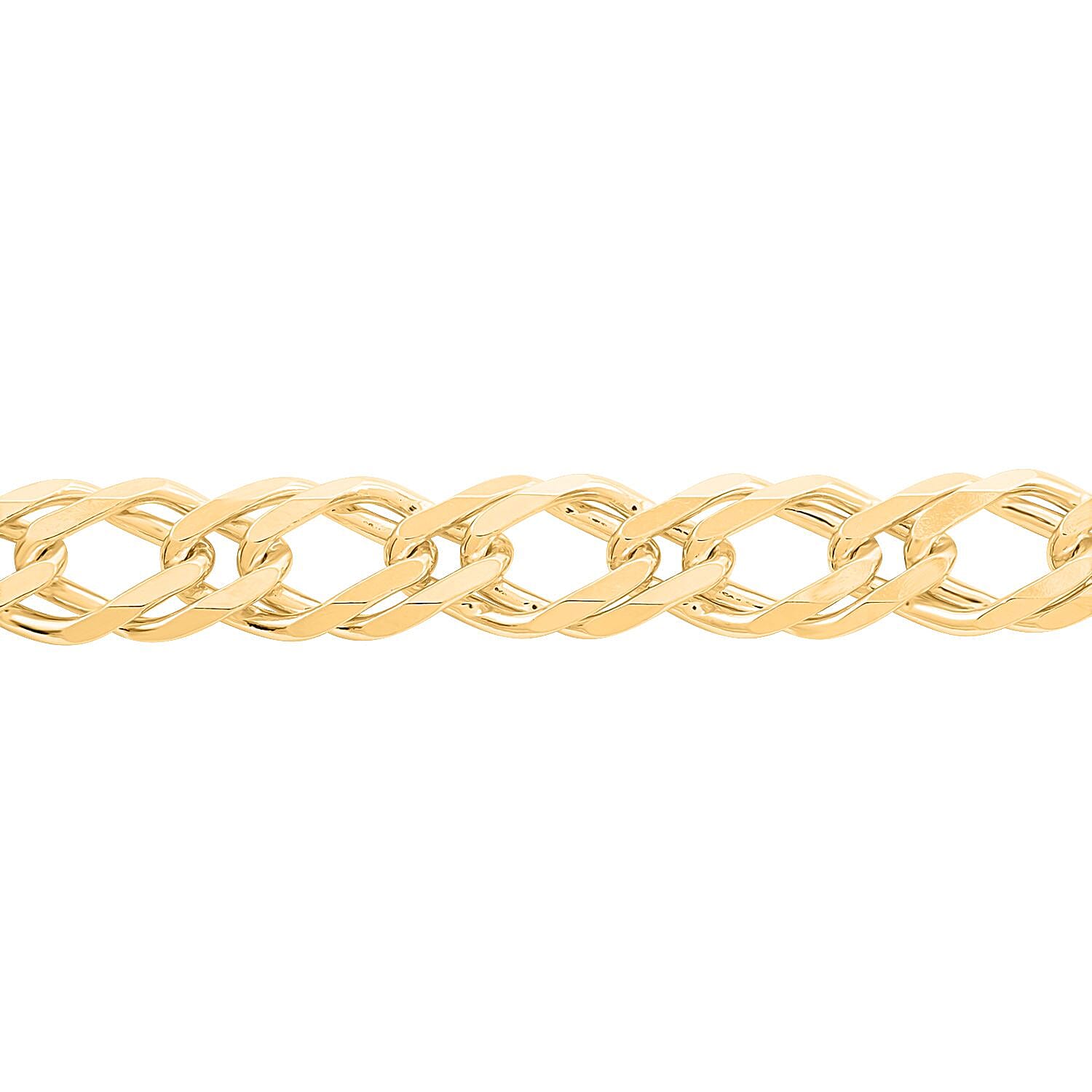 Italian 14K Yellow Gold Over Sterling Silver Rombo Chain Bracelet (8.00 In) 17.80 Grams