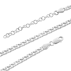 Italian Sterling Silver Rombo Chain Necklace 18-20 Inches 8.60 Grams