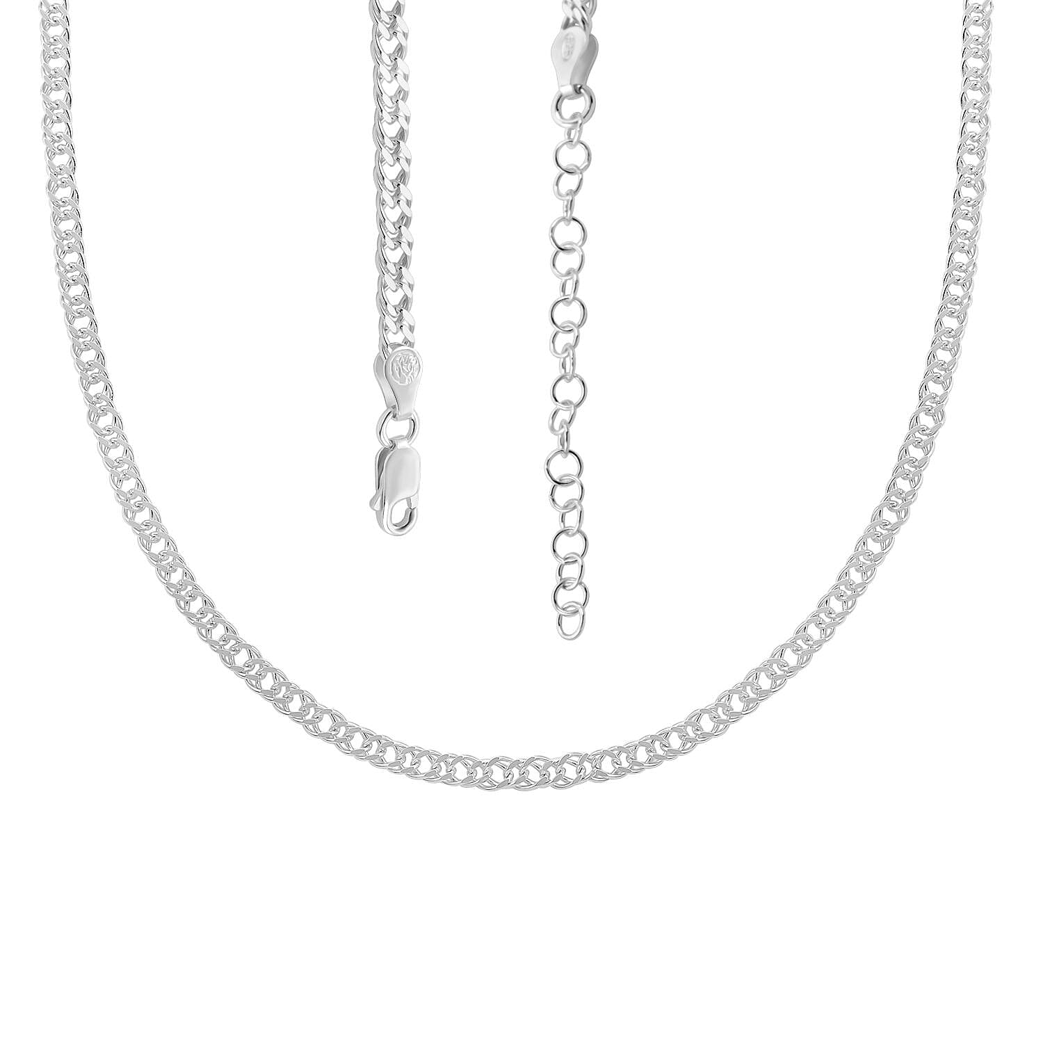 Italian Sterling Silver Rombo Chain Necklace 18-20 Inches 8.60 Grams