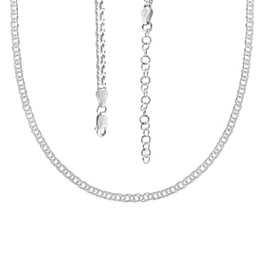 Italian Sterling Silver Rombo Chain Necklace 18-20 Inches 8.60 Grams
