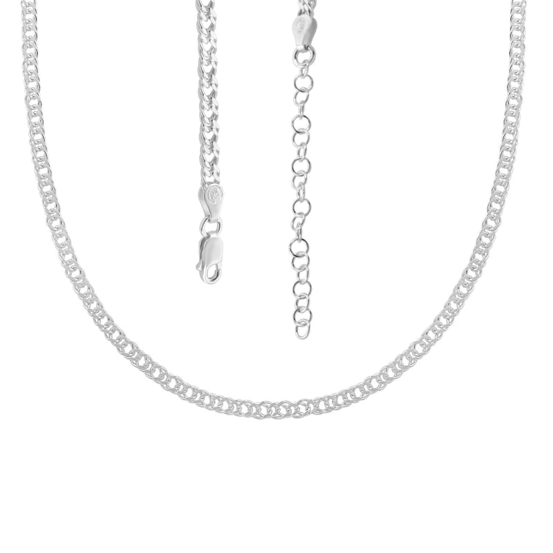 Italian Sterling Silver Rombo Chain Necklace 18-20 Inches 8.60 Grams