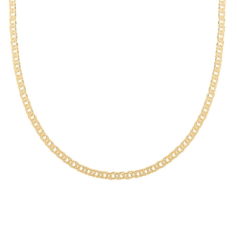 Italian Rombo Chain Necklace in 14K Yellow Gold Over Sterling Silver 18-20 Inches 8.50 Grams