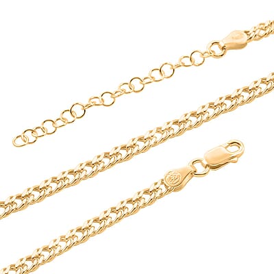 Italian Rombo Chain Necklace in 14K Yellow Gold Over Sterling Silver 18-20 Inches 8.50 Grams