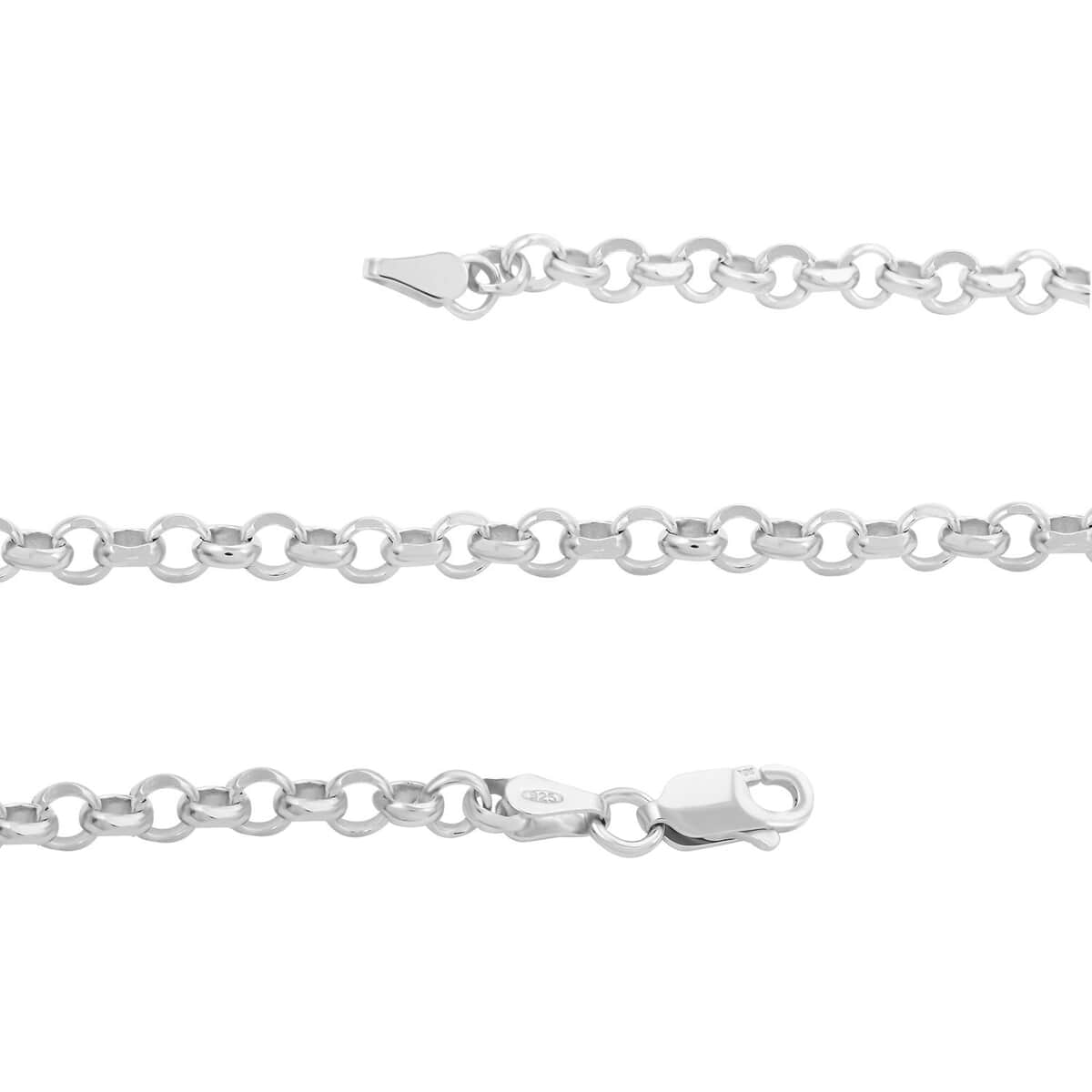 Italian Sterling Silver Flat Rolo Diamond-cut Chain Necklace 24 Inches 12.70 Grams image number 2