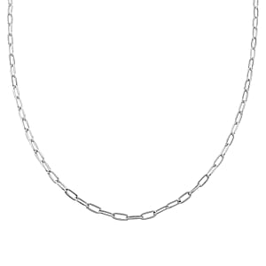 Italian Paper Clip Chain Necklace in Sterling Silver 24 Inches 12.45 Grams