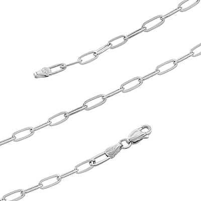 Italian Paper Clip Chain Necklace in Sterling Silver 24 Inches 12.45 Grams