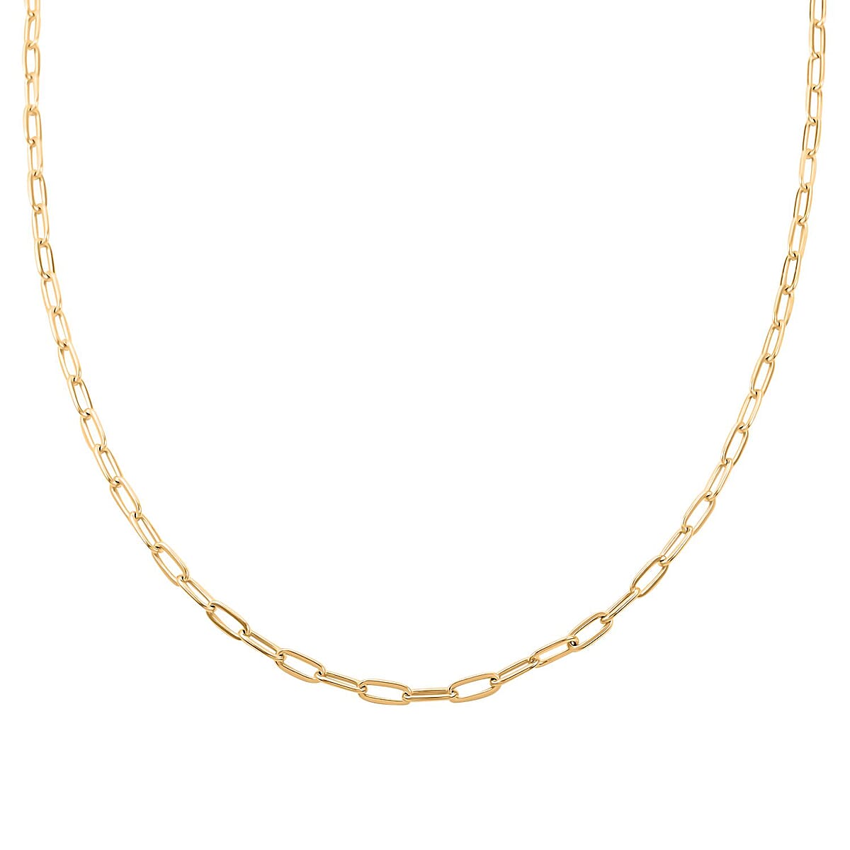 Italian 14K Yellow Gold Over Sterling Silver Paper Clip Necklace 24 Inches 12.30 Grams image number 0