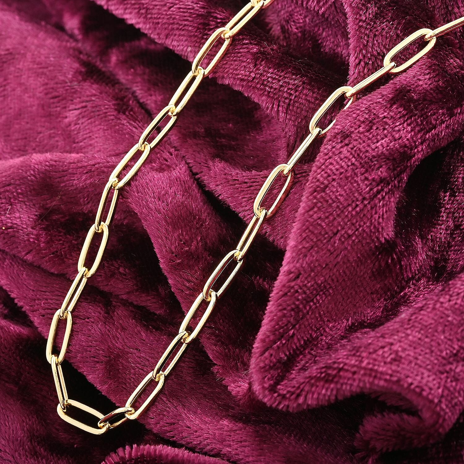 Italian 14K Yellow Gold Over Sterling Silver Paper Clip Necklace 24 Inches 12.30 Grams
