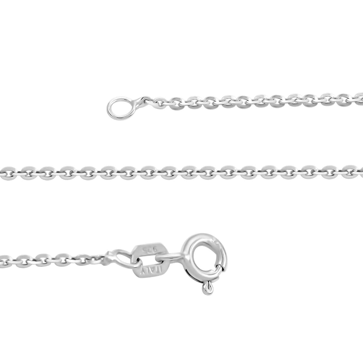 Italian Rhodium Over Sterling Silver Brillantina Chain Necklace 24 Inches 2.50 Grams image number 2