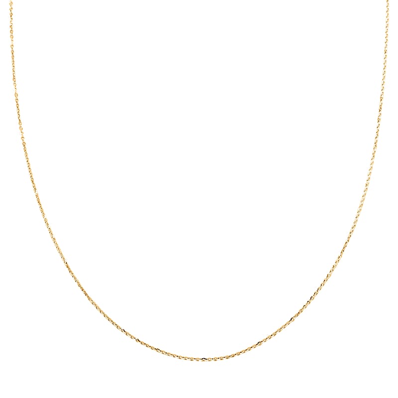 Italian 14K Yellow Gold Over Sterling Silver Brillantina Chain Necklace 24 Inches 2.50 Grams