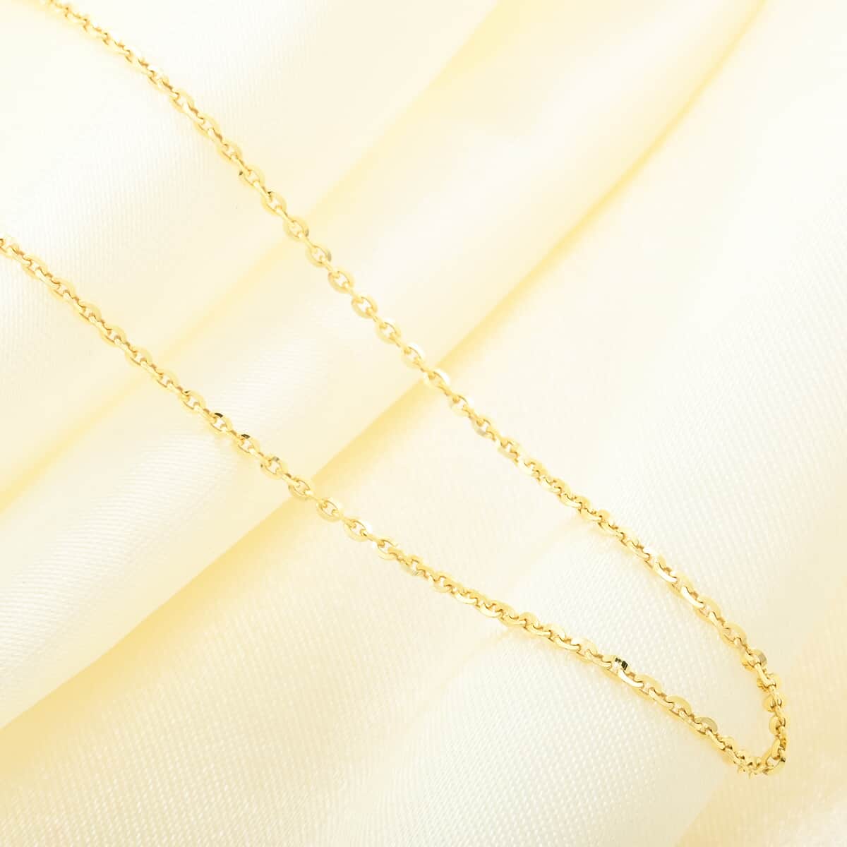 Italian 14K Yellow Gold Over Sterling Silver Brillantina Chain Necklace 24 Inches 2.50 Grams image number 1