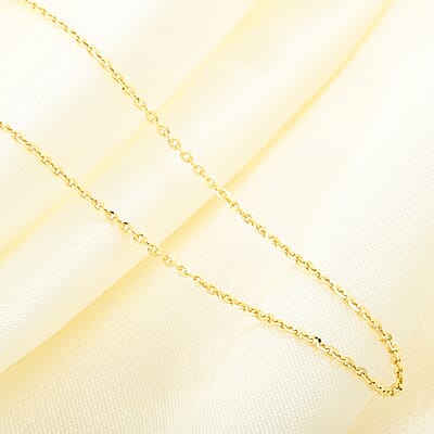 Italian 14K Yellow Gold Over Sterling Silver Brillantina Chain Necklace 24 Inches 2.50 Grams