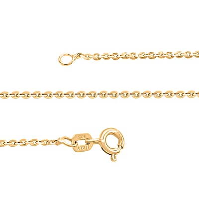 Italian 14K Yellow Gold Over Sterling Silver Brillantina Chain Necklace 24 Inches 2.50 Grams