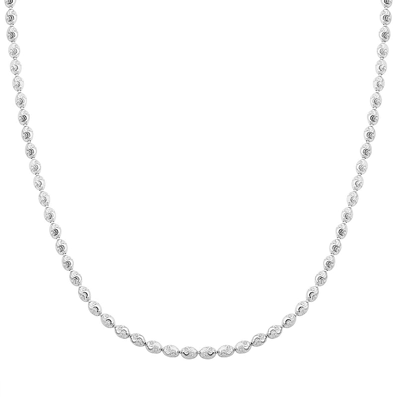 Italian Rhodium Over Sterling Silver Chicco Chain Necklace 18-20 Inches 12 Grams