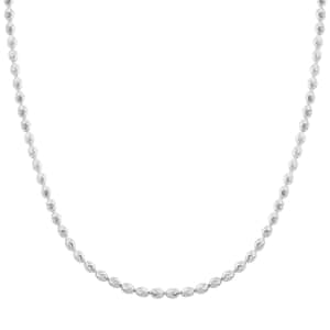 Italian Rhodium Over Sterling Silver Chicco Chain Necklace 18-20 Inches 12 Grams