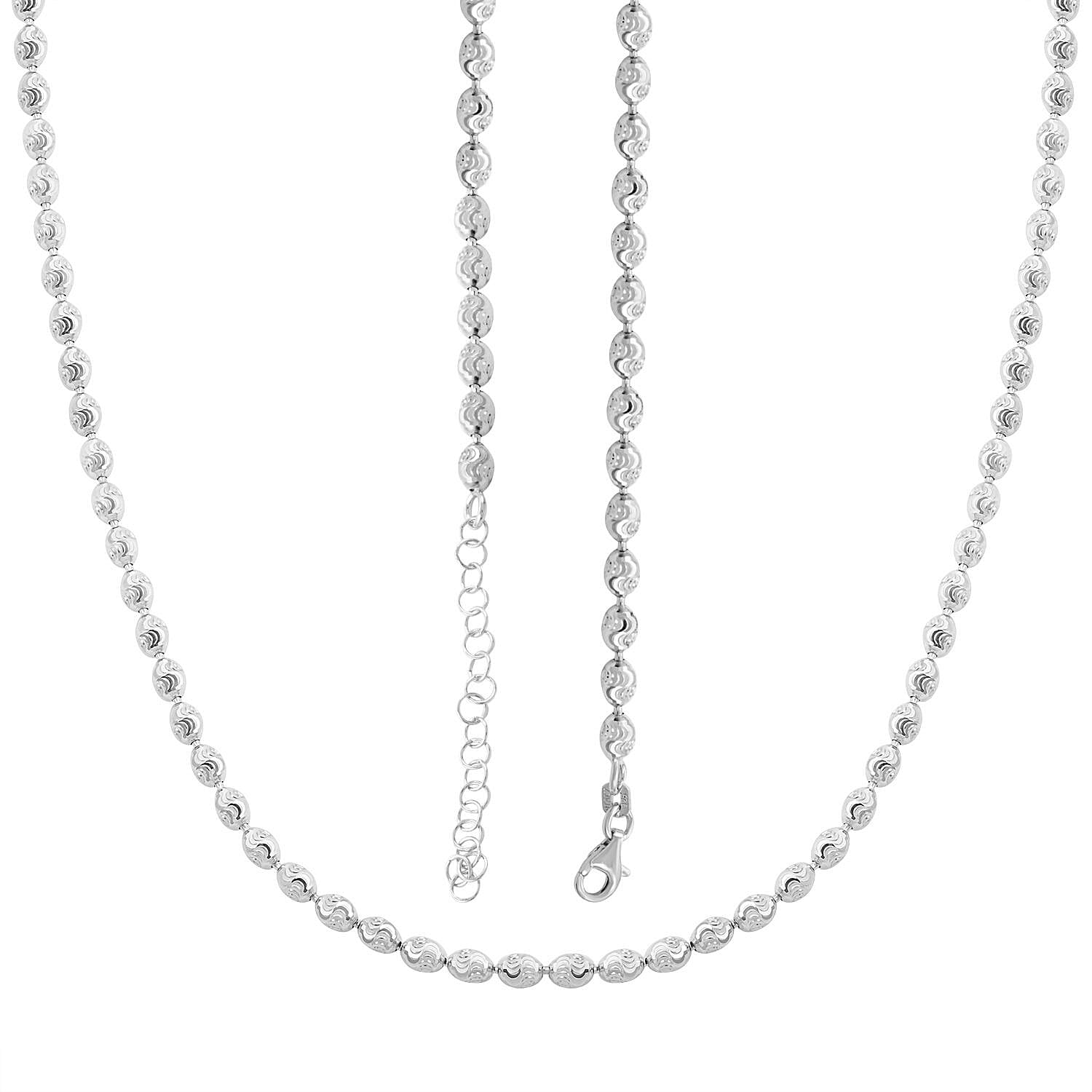 Italian Rhodium Over Sterling Silver Chicco Chain Necklace 18-20 Inches 12 Grams