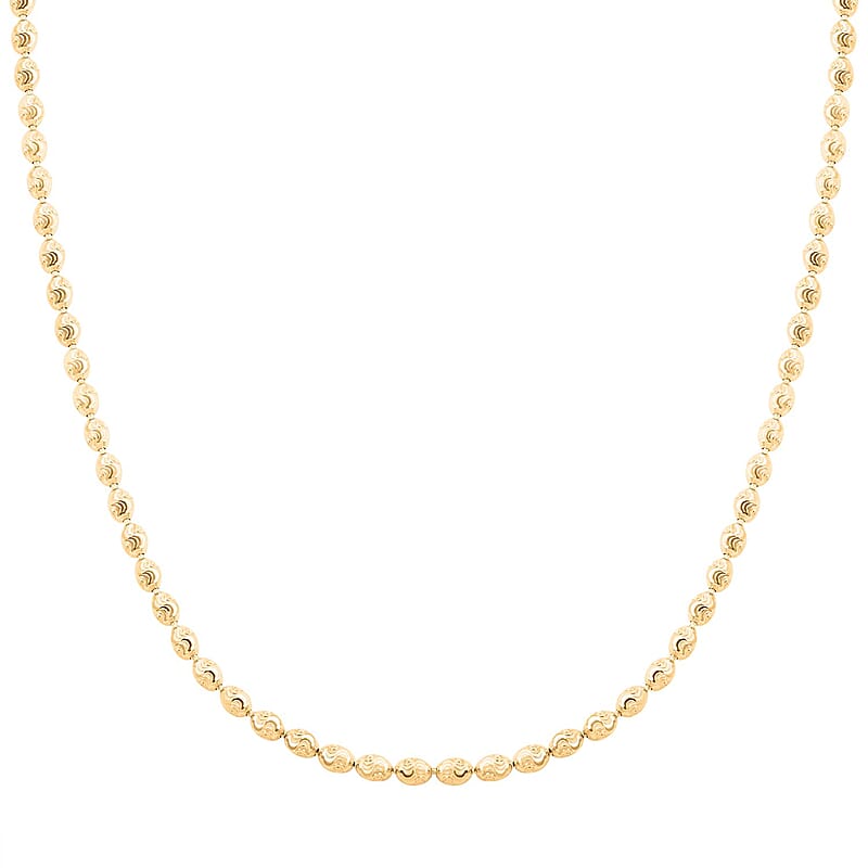Italian 14K Yellow Gold Over Sterling Silver Chicco Chain Necklace 18-20 Inches 12 Grams