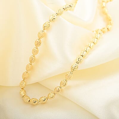 Italian 14K Yellow Gold Over Sterling Silver Chicco Chain Necklace 18-20 Inches 12 Grams