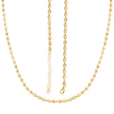 Italian 14K Yellow Gold Over Sterling Silver Chicco Chain Necklace 18-20 Inches 12 Grams