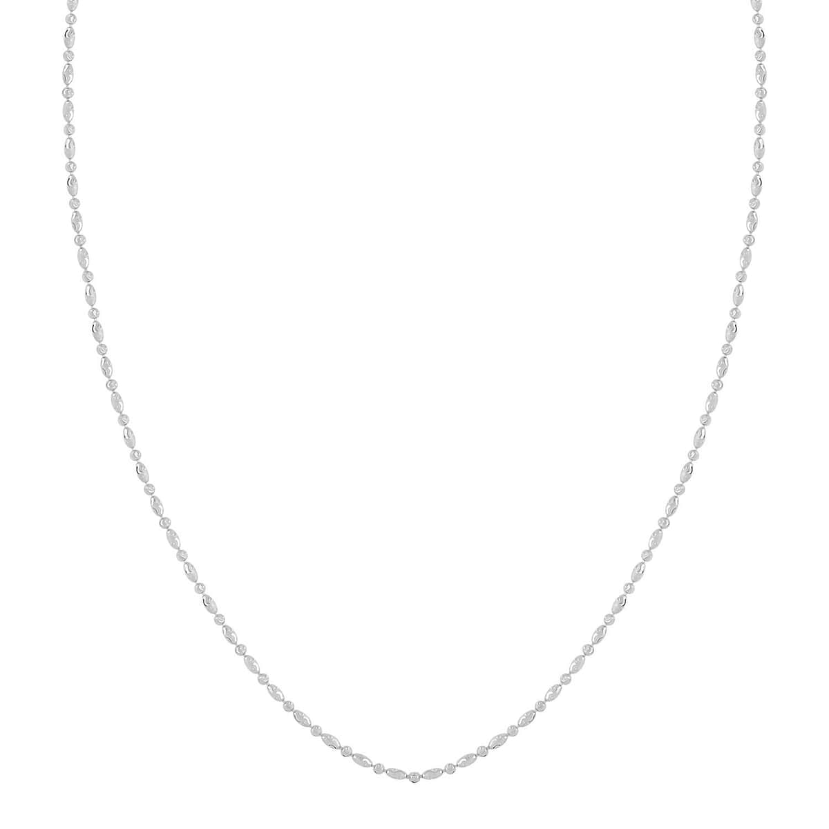 Italian Rhodium Over Sterling Silver Chain Necklace 24 Inches 6.3 Grams image number 0