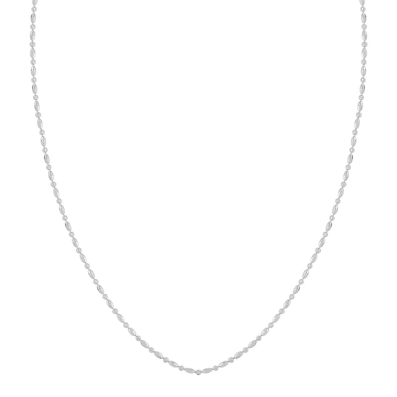Italian Rhodium Over Sterling Silver Chain Necklace 24 Inches 6.3 Grams