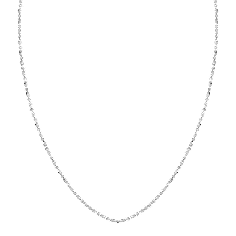 Italian Rhodium Over Sterling Silver Chain Necklace 24 Inches 6.3 Grams