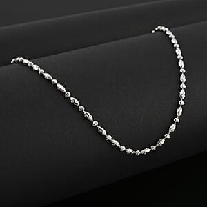 Italian Rhodium Over Sterling Silver Chain Necklace 24 Inches 6.3 Grams