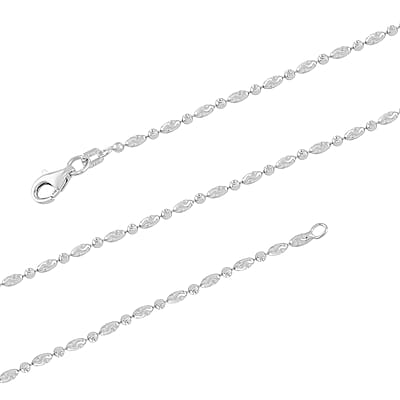 Italian Rhodium Over Sterling Silver Chain Necklace 24 Inches 6.3 Grams