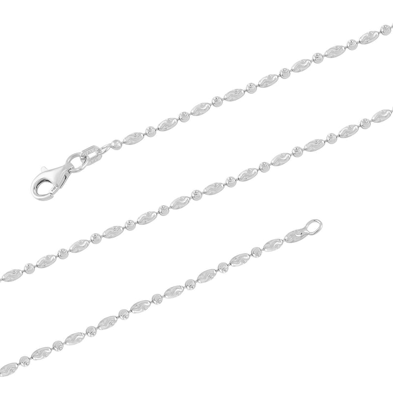 Italian Rhodium Over Sterling Silver Chain Necklace 24 Inches 6.3 Grams