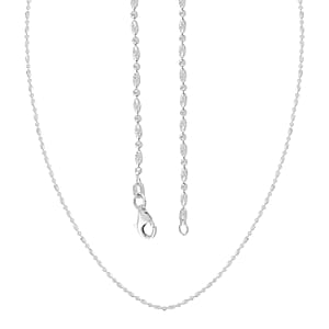 Italian Rhodium Over Sterling Silver Chain Necklace 24 Inches 6.3 Grams