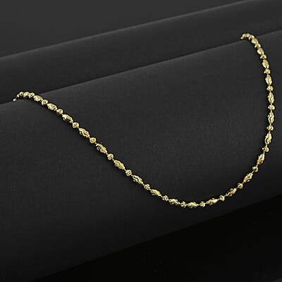 Italian 14K Yellow Gold Over Sterling Silver Chain Necklace 24 Inches 6.3 Grams