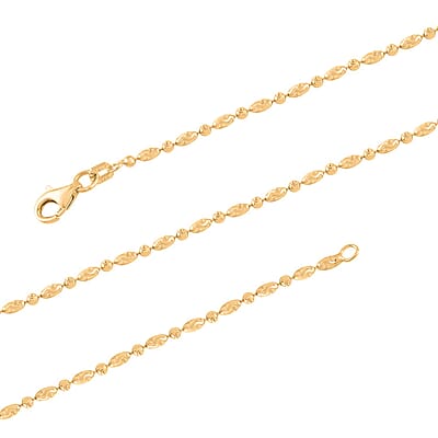 Italian 14K Yellow Gold Over Sterling Silver Chain Necklace 24 Inches 6.3 Grams