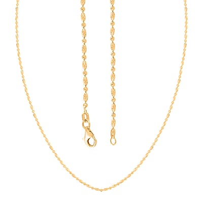 Italian 14K Yellow Gold Over Sterling Silver Chain Necklace 24 Inches 6.3 Grams