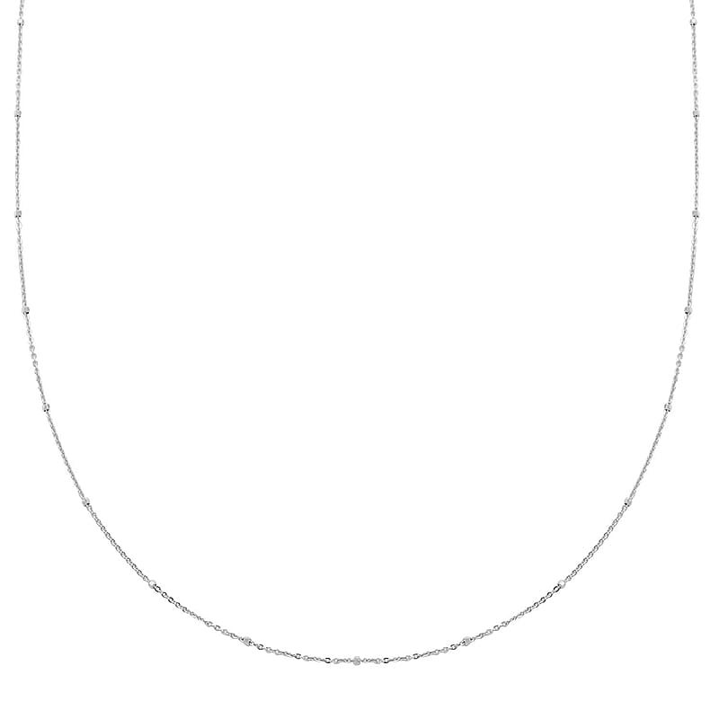 Italian Rhodium Over Sterling Silver Cube Diamond-cut Chain Necklace 24 Inches 1.90 Grams