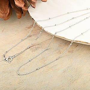 Italian Rhodium Over Sterling Silver Cube Diamond-cut Chain Necklace 24 Inches 1.90 Grams