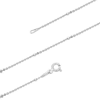 Italian Rhodium Over Sterling Silver Cube Diamond-cut Chain Necklace 24 Inches 1.90 Grams