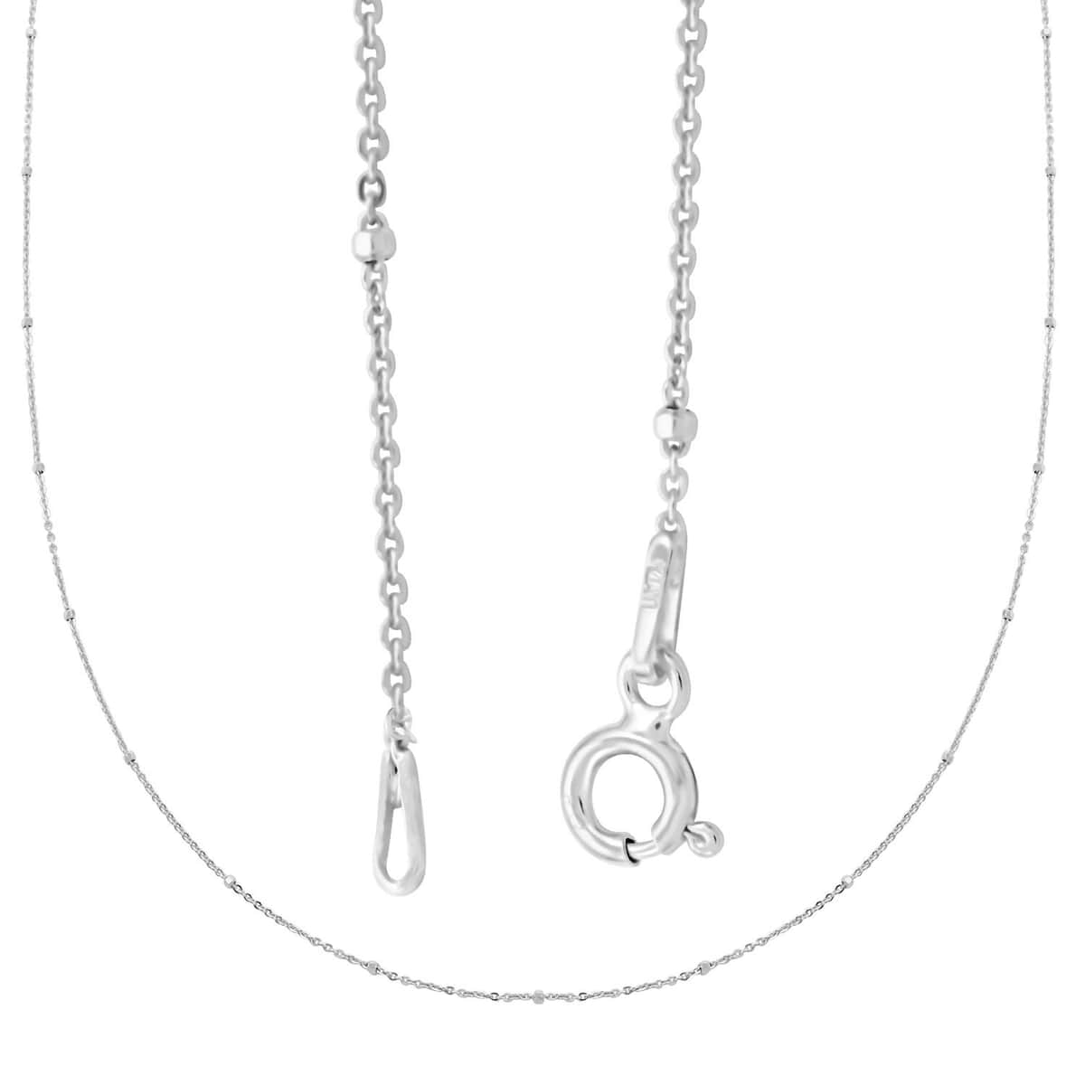 Italian Rhodium Over Sterling Silver Cube Diamond-cut Chain Necklace 24 Inches 1.90 Grams image number 3