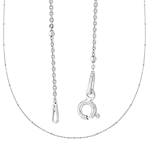 Italian Rhodium Over Sterling Silver Cube Diamond-cut Chain Necklace 24 Inches 1.90 Grams