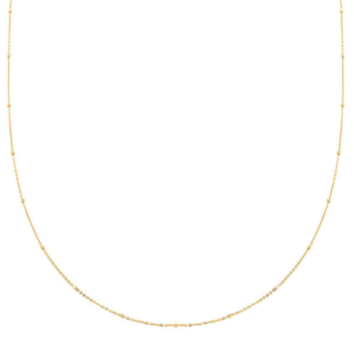 Italian 14K Yellow Gold Over Sterling Silver Cube Diamond-cut Chain Necklace 24 Inches 1.90 Grams image number 0