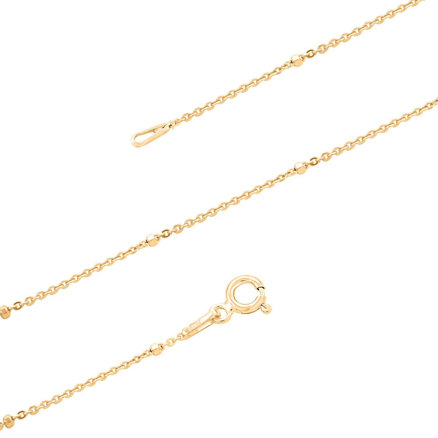 Italian 14K Yellow Gold Over Sterling Silver Cube Diamond-cut Chain Necklace 24 Inches 1.90 Grams