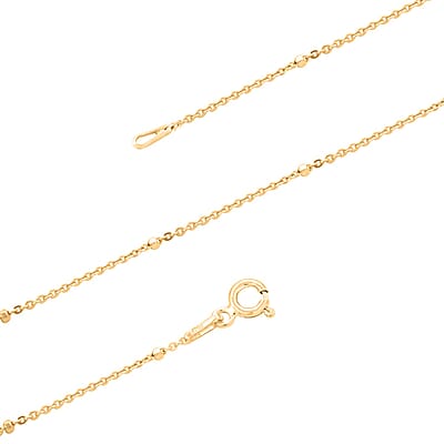 Italian 14K Yellow Gold Over Sterling Silver Cube Diamond-cut Chain Necklace 24 Inches 1.90 Grams