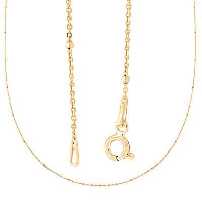 Italian 14K Yellow Gold Over Sterling Silver Cube Diamond-cut Chain Necklace 24 Inches 1.90 Grams