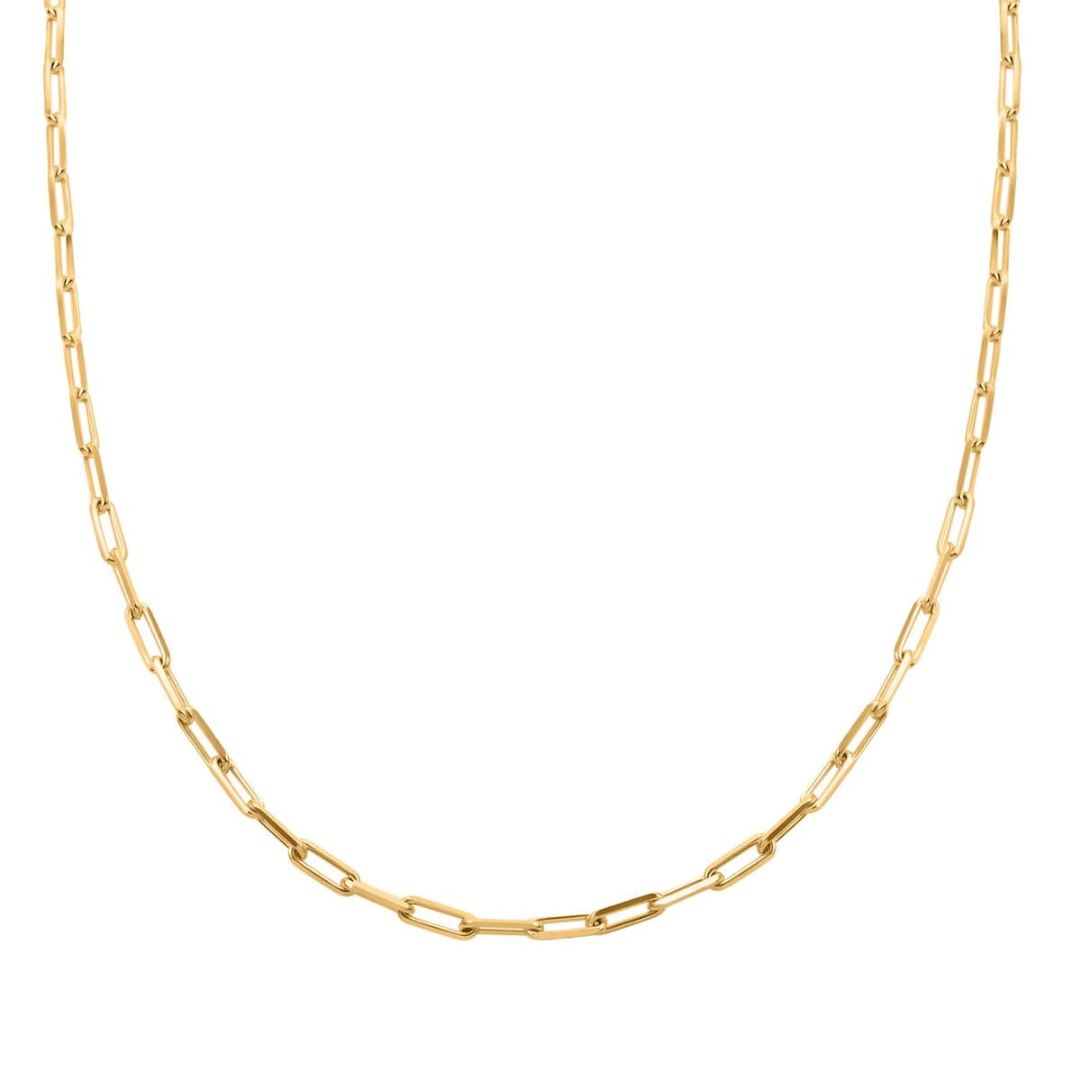 Italian 14K Yellow Gold Over Sterling Silver Paper Clip Chain Necklace 20 Inches 12.20 Grams image number 0