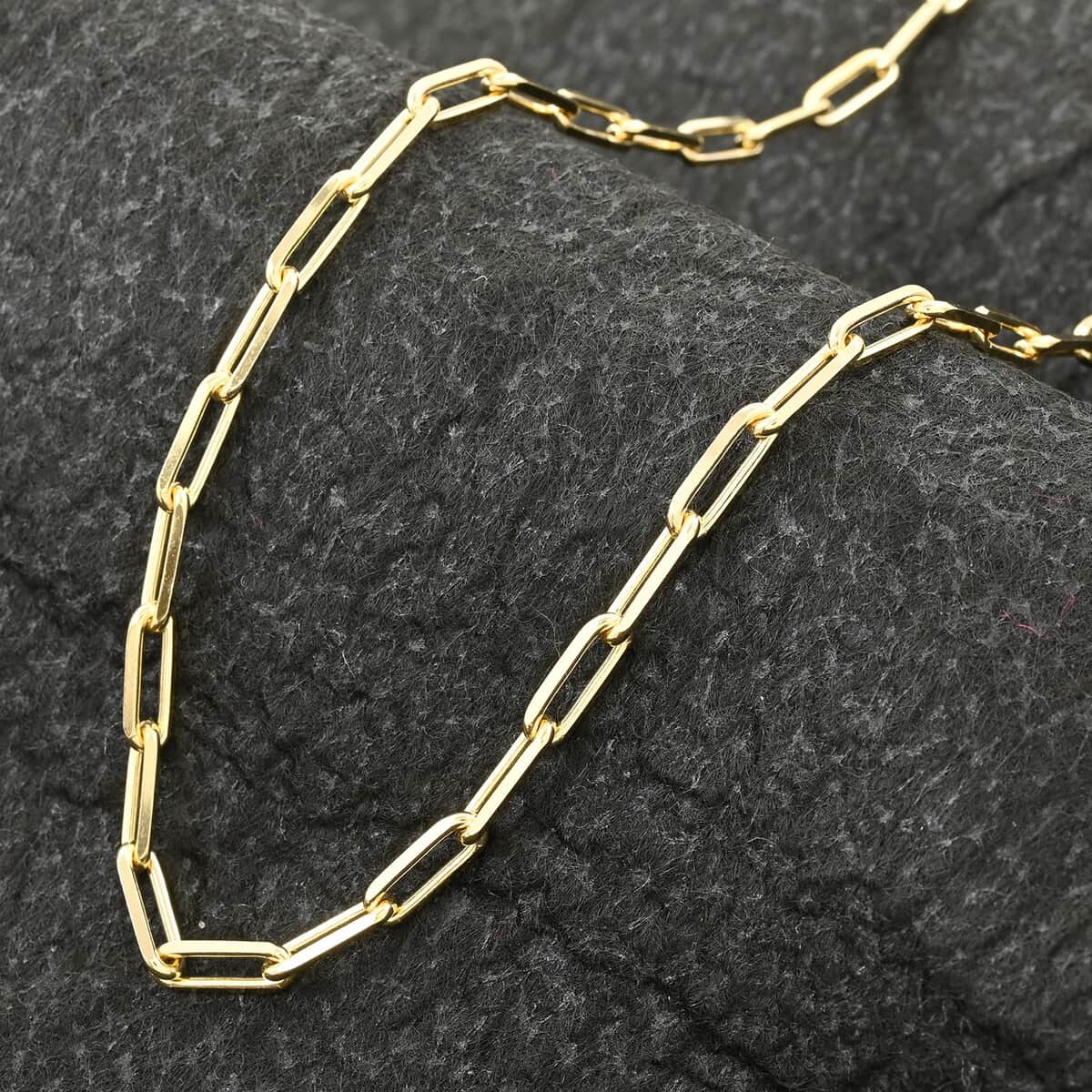 Italian 14K Yellow Gold Over Sterling Silver Paper Clip Chain Necklace 20 Inches 12.20 Grams image number 1