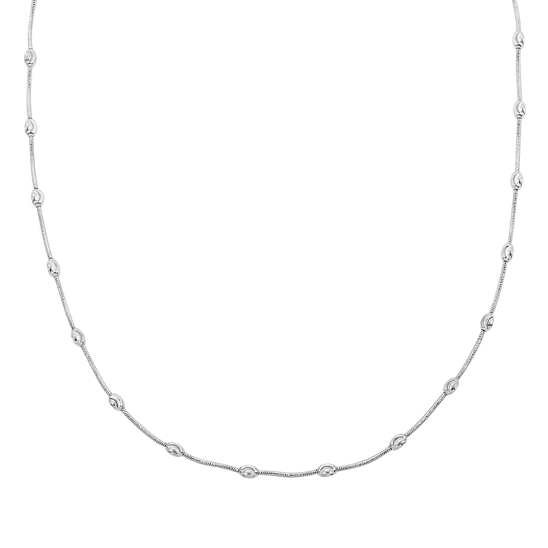 Italian Sterling Silver Oval Link Chain Necklace 20 Inches 6.90 Grams