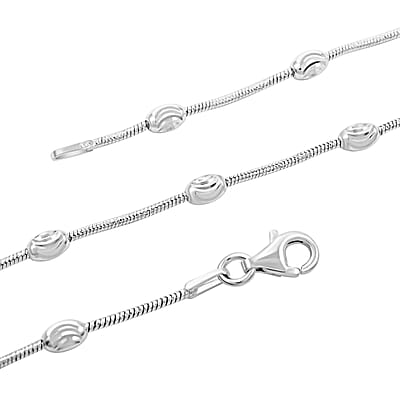 Italian Sterling Silver Oval Link Chain Necklace 20 Inches 6.90 Grams